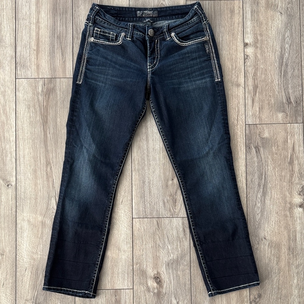 Silver Jeans Dark Blue Women's‎ Straight Leg Jeans